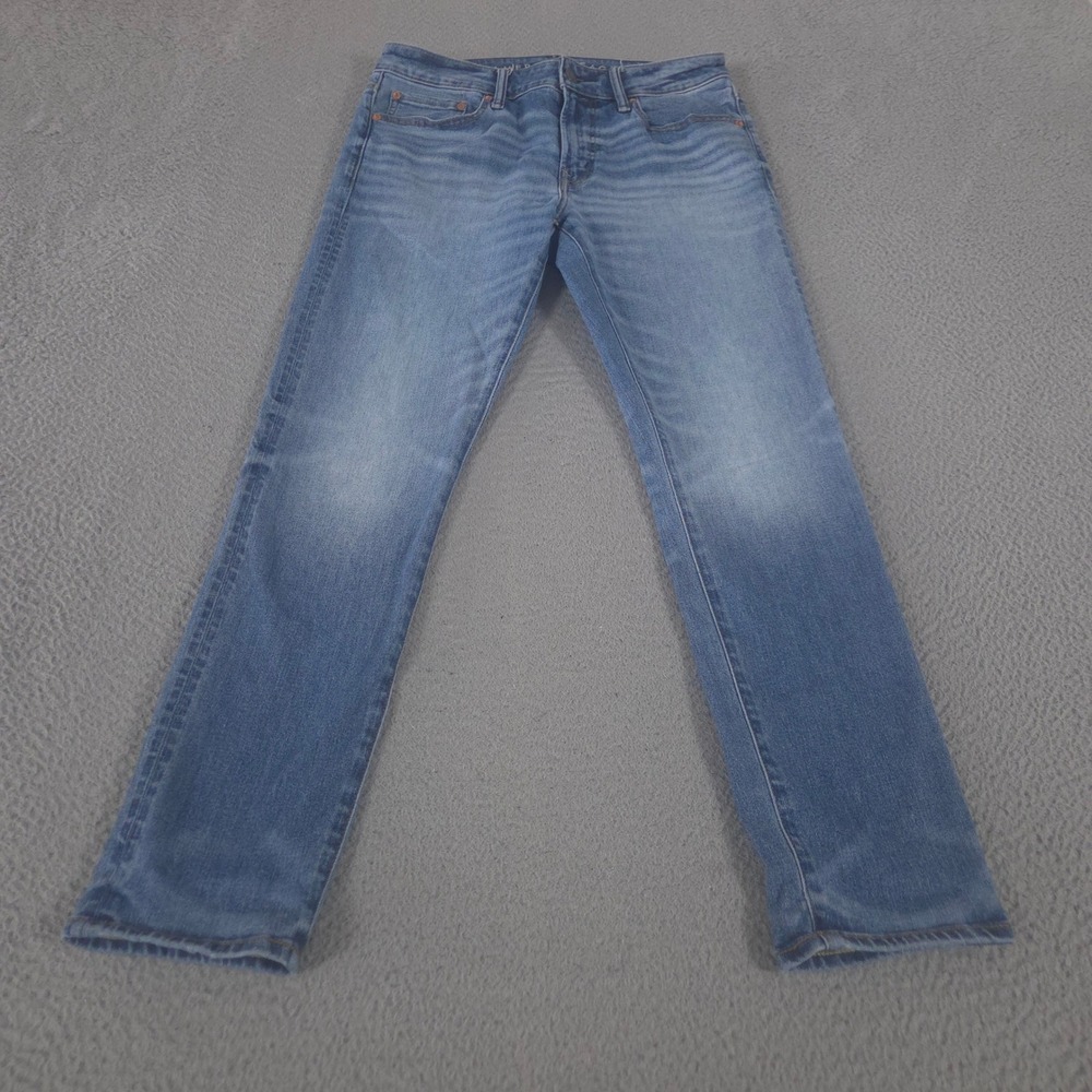 American‎ Eagle Jeans Mens 32x30 Blue Athletic Skinny Airflex Denim Pants Preppy